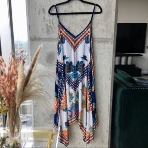 Jealous Tomato Boho Tribal Print Handkerchief Hemline Dress S